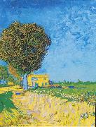 Vincent Van Gogh, Avenue at Arles with houses